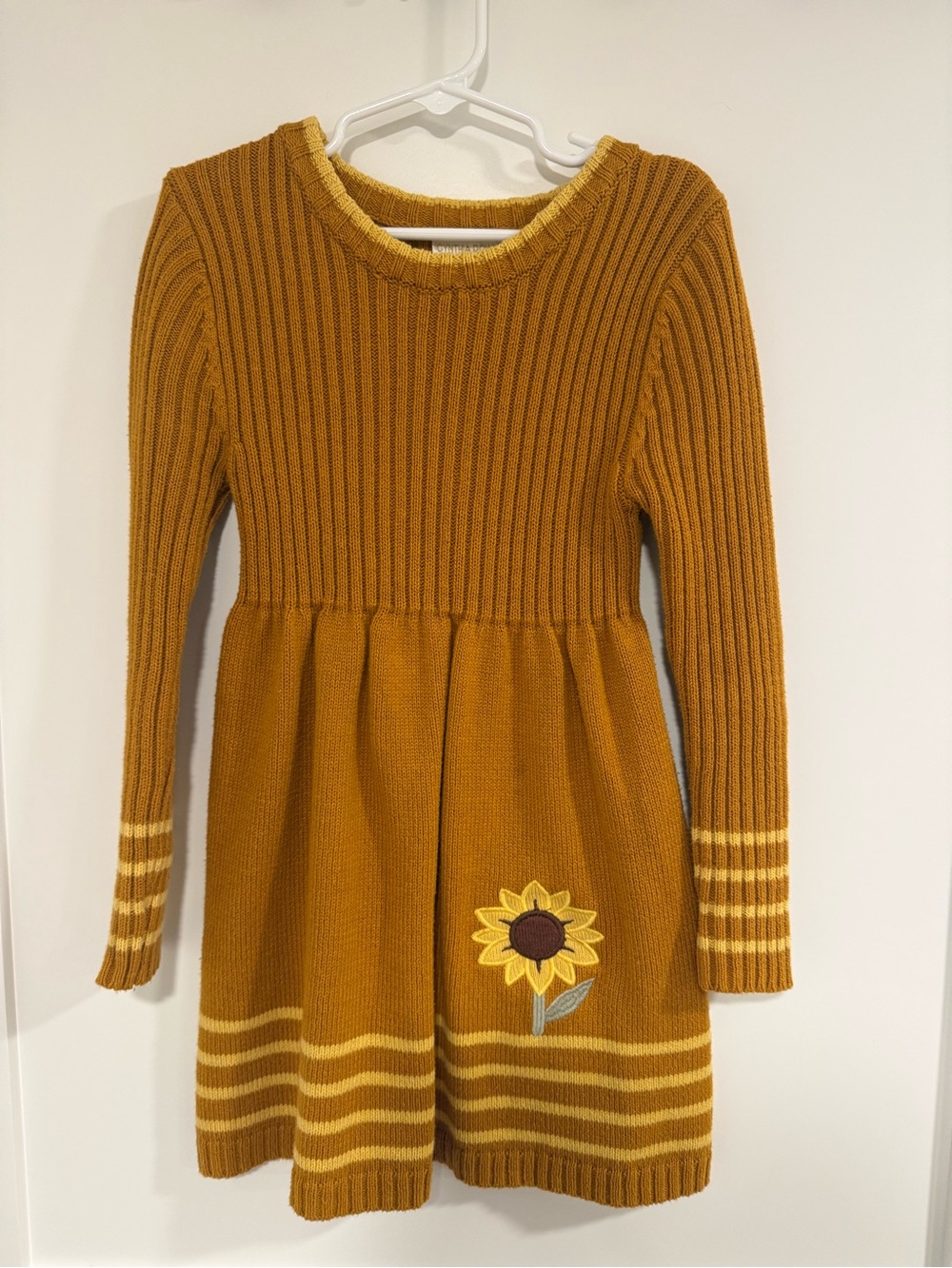 Cynthia Rowley Mustard Sunflower Knit Dress